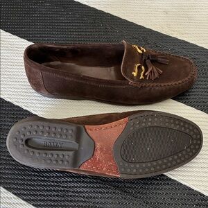 Bally kaftan horsebit Tassel Loafers Gold Hardware Italy 10.5